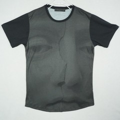 En Noir Mens Avant Grarde Monochromatic T-Shirt Black Made in USA 20×30