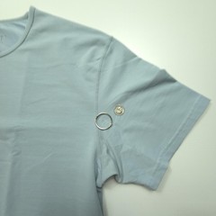 BYLT Mens Shirt Large Light Blue Drop Cut Crewneck Soft Stretch Tee Casual Gym L