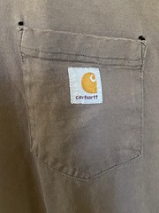 Lot of 2 Carhartt K87 Heavyweight Cotton Pocket T-Shirts Men’s L Sand & Charcoal