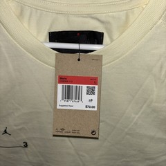 Nike Jordan M J 23E STMT SS Top Size Large Coconut Milk DQ8069-113 100% Cotton