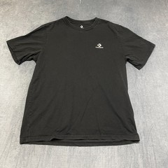 Converse Gender Free Star Chevron Tee Shirt Mens Large Black Knit Cotton Logo