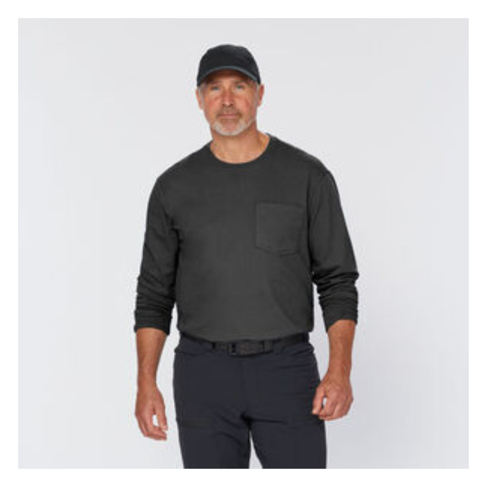 NEW Duluth Trading Co Longtail T Relaxed Long Sleeve Pocket T Shirt Black S