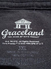 ​Official Graceland Elvis Presley Graphic Tee Black Rhinestone Bling Shirt…