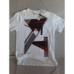 Sean John Men XL Geometric Art Logo Bright White Holiday I6 Injection T-Shirt SS