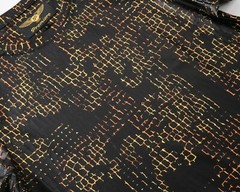 MENS PREMIERE Casual SLIM FIT SHORT SLEEVE SHIRT BLACK GOLD REPTILE NEW NWT 201B