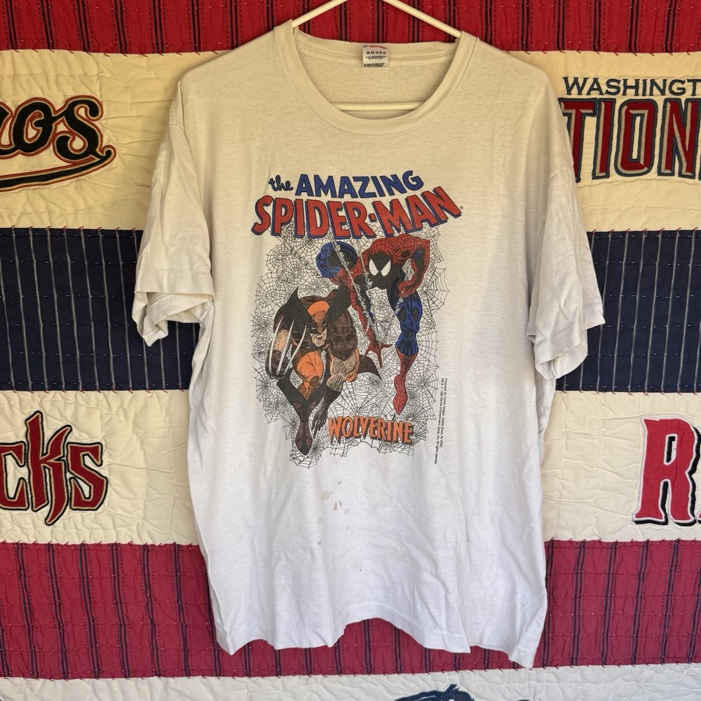 Size XXL – Vintage 1990 Spider-man Wolverine Shirt Comic 49 Single Stitch