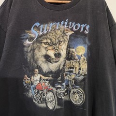 Vintage 90’s Survivors Wolf Pack Biker Tee Harley Vibes Men’s XXL