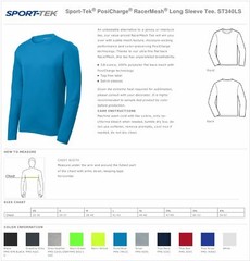 Sport-Tek Men’s Dry-Fit RacerMesh Moisture Wicking Long Sleeve T-Shirt ST340LS