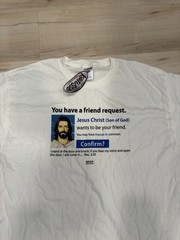 Sz XL – Vintage Y2K Jesus Tee – Facebook Friend Request Jesus Shirt – Kerusso