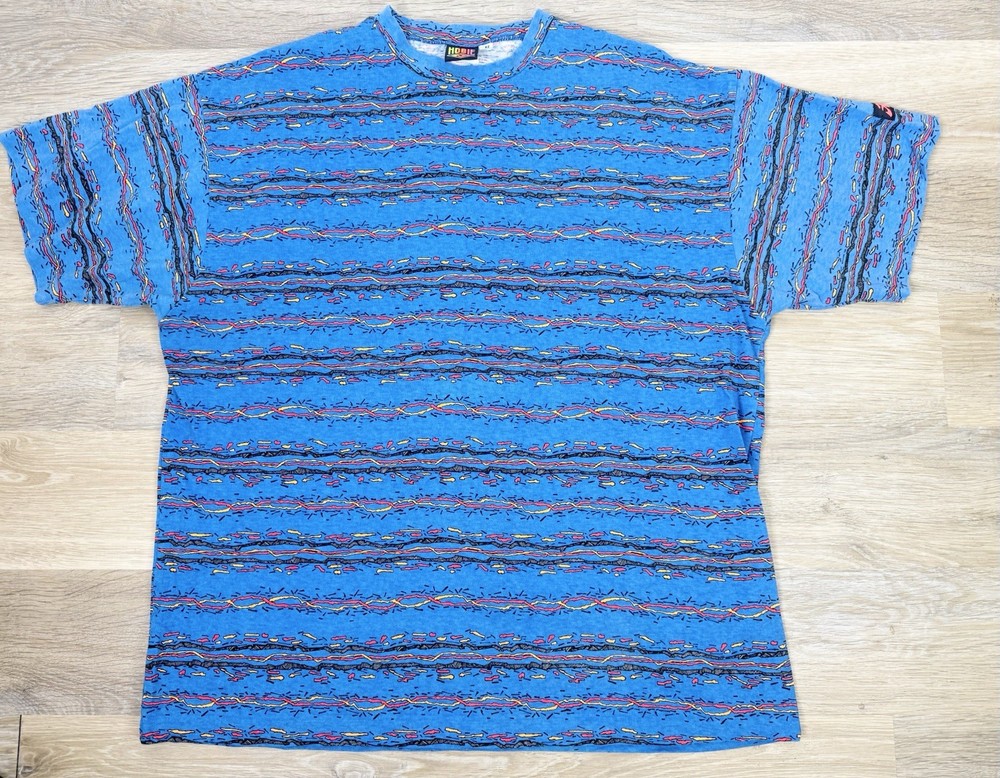 Vtg 80’s 90’s Hobie All Over Print T-Shirt Surf Skate Oversize Single Stitch