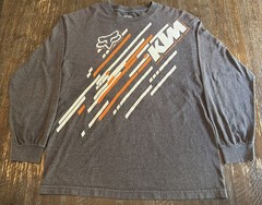 KTM FOX RACING Shirt Long Sleeve Large KTM Motocross Grey Dirt Bike