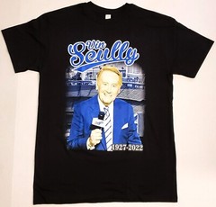 VIN SCULLY T-shirt Los Angeles Baseball LA Legend Tee Adult Men’s Black New