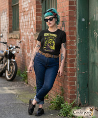 Gore Whore T-Shirt Horror VHS Zombie Pinup Rotten to the Core Retro Slasher Tee
