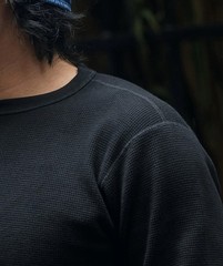 Heavyweight Waffle Cotton Long Sleeve – Black Non Stock Mfg. Co. S