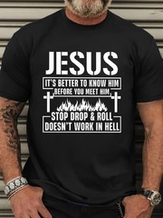 Men’s Jesus It’s Better To Know Him Funny Christian Graphic T-Shirt Tee