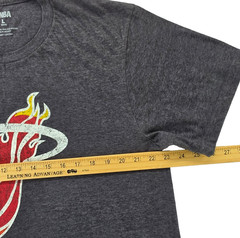 NBA Miami Heat Distressed Logo T-Shirt Heather Gray Large Soft Tri Blend Tee