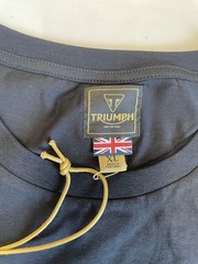Triumph Motorcycles T-Shirt Mens XL Burnham Jet Black Spellout Logo Short Sleeve