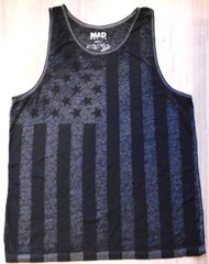 Mad Engine Men’s Black Gray Graphic Print Sleeveless T-Shirt Round Neck Sz Large