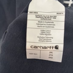 Carhartt 2XL Navy Long Sleeve Loose Fit Logo Tee with Sleeve Script