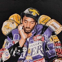 Kobe Bryant Lakers Championship Rings Graphic T-Shirt Men’s Medium Black