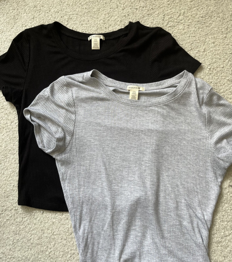 BOZZOLO Pack of 2 Women’s Shirts Black and Grey