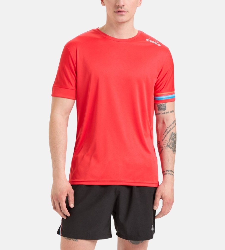 Diadora New Red T-Shirt Small Italian Soccer Casual Men’s Tee