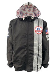 Carroll Shelby Shelby American Black Two Stripe Waterproof Windbreaker