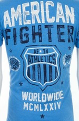 AMERICAN FIGHTER North Carolina Blue Athletic Men Crewneck T-shirt L-3XL NWT