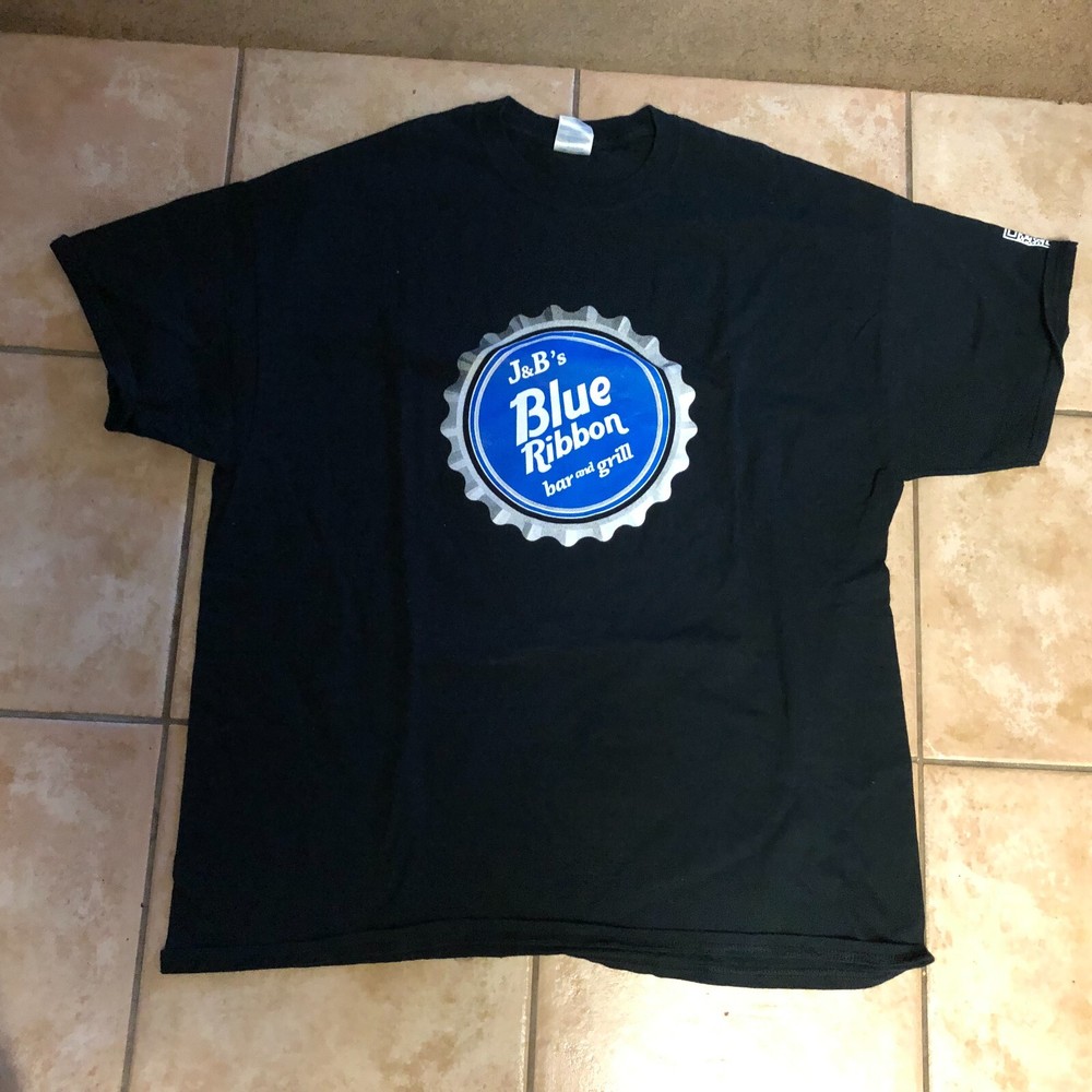 J&B’s Blue Ribbon Tee Shirt Bar + Grill Milwaukee Advertising XL Black Gildan