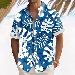 Hawaiian Shirts Men Aloha Summer Casual Beach Button Down Cruise Holiday.