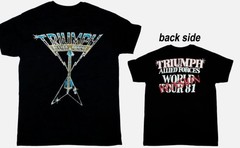 Triumph Allied Forces 1981 Album Tour T Shirt black Unisex S-5Xl 2 sides