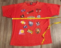 Y2K NBA Basketball Team T Shirt Red XXXL Vintage Bulls Spurs Pacers Lakers 76ers