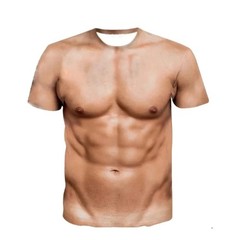 Men’s 6-pack Abdominal Muscle T-shirt 3D Printed Short Sleeved Fitness