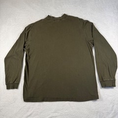 Pierre Cardin Mock Neck Shirt Mens L Olive Green Long Sleeve Sustainable Cotton