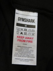 NEW Gymshark Crest Long Sleeve T-shirt SIZE Medium, Black, Embroidered Logo