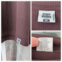 Stacy Adams 4X Shirt Rust Brown Ribbed Knit Premium Soft Rayon Blend 4XL tall
