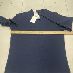 The Commons Shirt Mens Large Blue Long Sleeve Rib Knit Crewneck Stretch Tee