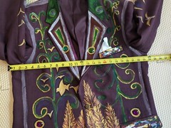 Artisan OOAK Upcycled Hand painted Blazer Jacket Colorful People Jewels 23″ PTP