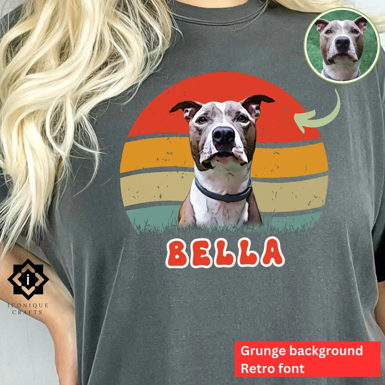 Personalized Pet Photo Comfort Tee Your Dog Cat