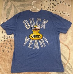Jeep Duck Yeah Graphic T-Shirt XL Blue Jedco Soft Tee USA Flag Duck