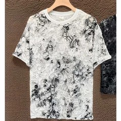 Men Luxury Fashion Trendy Diamond Ripped Hole Casual Summer Streetwear T-Shirt