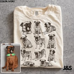 Custom Pet Portrait Personalized Animal Art Comfort Tee