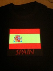 Spain LED Flag EQ Sound Activated Flashing LED Design T-Shirt All size in stock