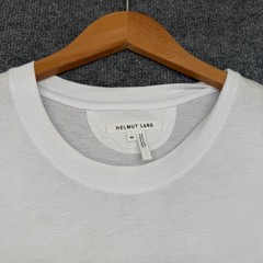 Helmut Lang Medium Disco Ball Graphic Sliced Hem T-Shirt in Optic White