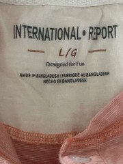 International Report Orange Heathered Henley Shirt Short Sleeve Mens Large Exc.