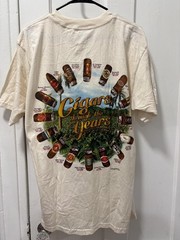 Vintage Cigars Through The Years Shirt Mens Large White Cigar Graphic Tee 90s