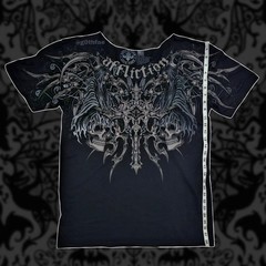 XL Affliction “Haunted Passage” Reflective Short Sleeve T-shirt – Skulls & Wings