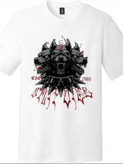 Retro Dark Myth Cerberus Hellhound Gothic Street Unisex Outdoor Cotton Tee
