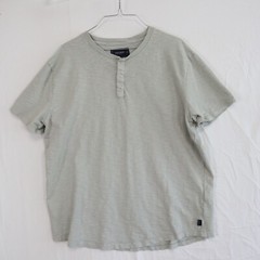 Lucky Brand Henley T-Shirt Mens XL Outdoor Casual Knit Cotton Gray Short Sleeve