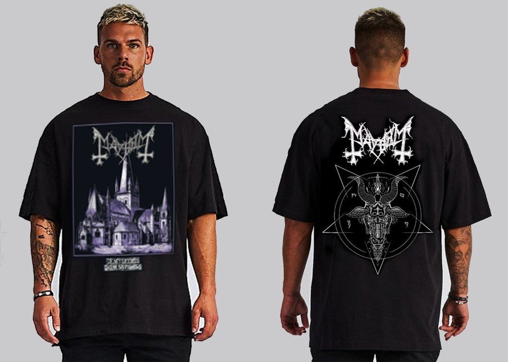 Mayhem de mysteriis dom Sathanas black metal short Sleeve front and back print